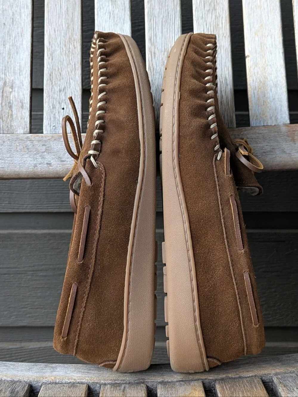 Minnetonka Men's Mankato Trapper II Slipper Brown Suede Fleece Lined Size 13M